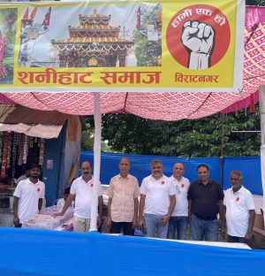श्रीराधाकृष्ण रथयात्रामा शनिहाट समाजद्वारा प्रसाद खीर वितरण